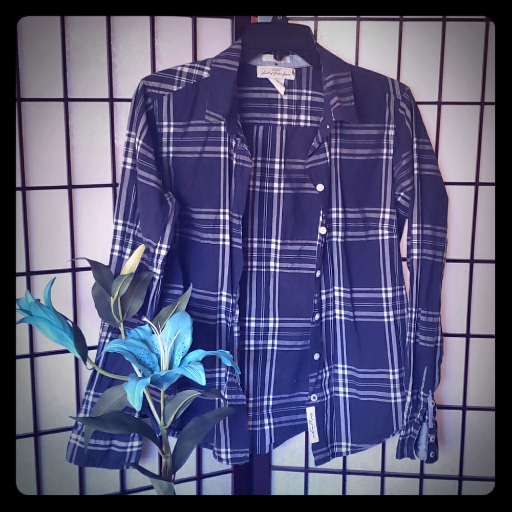 H&M Blue plaid shirt-007